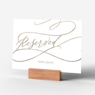 Romantic Gold Calligraphy   Flourish Reserved Sign