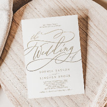 Romantic Gold Calligraphy Flourish The Wedding Of