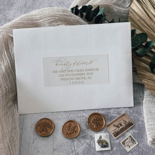 Romantic Gold Calligraphy Guest Address Labels