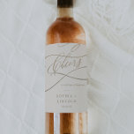 Romantic Gold Calligraphy | Ivory Cheers Wedding Wine Label<br><div class="desc">These romantic gold calligraphy ivory cheers wedding wine labels are perfect for a simple wedding reception. The modern classic design features fancy swirls and whimsical flourishes with gorgeous elegant hand lettered faux sparkling wine gold foil typography. Personalise the wine bottle stickers with the names and date. These labels can be...</div>
