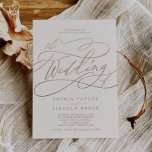 Romantic Gold Calligraphy | Ivory The Wedding Of Invitation<br><div class="desc">This romantic gold calligraphy ivory wedding invitation is perfect for a simple wedding. The modern classic design features fancy swirls and whimsical flourishes with gorgeous elegant hand lettered faux champagne gold foil typography. Please Note: This design does not feature real gold foil. It is a high quality graphic made to...</div>
