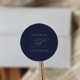 Romantic Gold Calligraphy   Navy Envelope Seals