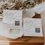 Romantic Gold Calligraphy QR Code Wedding RSVP Enclosure Card<br><div class="desc">This romantic gold calligraphy QR code wedding RSVP enclosure card is perfect for a simple wedding. The modern classic design features fancy swirls and whimsical flourishes with gorgeous elegant hand lettered faux champagne gold typography. Please Note: This design does not feature real gold foil. It is a high quality graphic...</div>