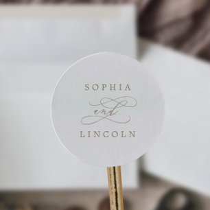 Romantic Gold Calligraphy Wedding Envelope Seals