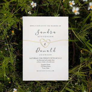 Romantic Gold Calligraphy Wedding Invitation