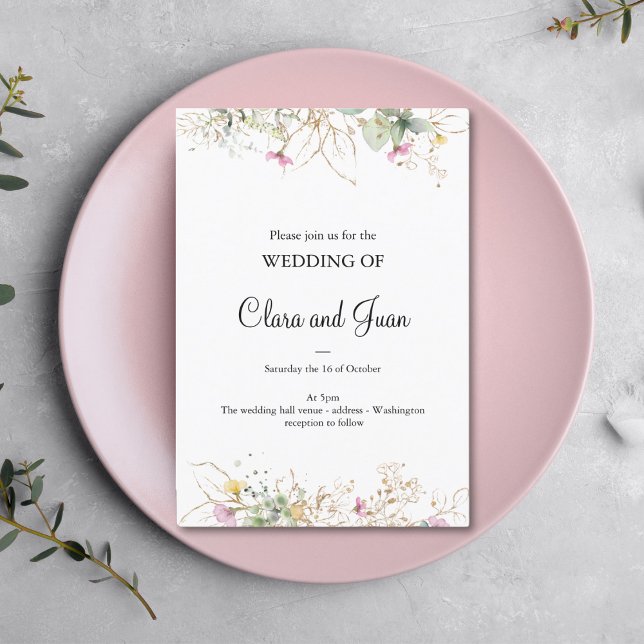 Romantic, gold floral Invitation (Creator Uploaded)