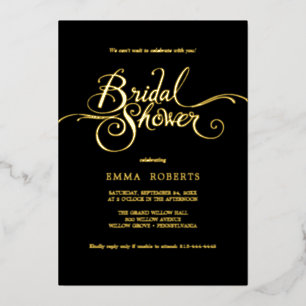Romantic Gold Foil & Emerald Bridal Shower