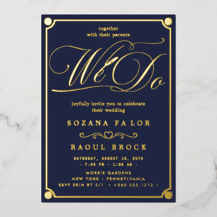 Romantic Gold Foil Emerald Flourish We Do Wedding 