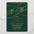 Romantic Gold Foil | Emerald Mr & Mrs Wedding