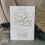 Romantic Gold Foil | Ivory Flourish The Wedding Of<br><div class="desc">This romantic gold foil ivory flourish wedding invitation is perfect for a simple wedding. The modern classic design features fancy swirls and whimsical flourishes with gorgeous elegant hand lettered gold foil pressed typography on an ivory cream background.</div>