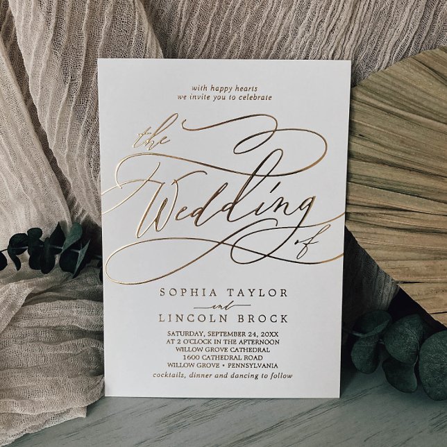 Romantic Gold Foil | Ivory Flourish The Wedding Of (Creator Uploaded)