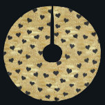 Romantic Gold Glitter Black Heart Design Christmas<br><div class="desc">Enhance your Christmas Holiday Décor with a custom-made Christmas Tree Skirt.  Romantic Gold Glitter Black Heart Design Holiday Christmas Tree Skirt. Great gift idea.</div>