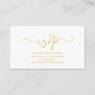 Romantic, Gold, Invitation RSVP, respond