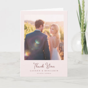 Romantic Gold Photo Thank You Card
