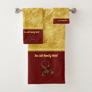 Romantic Gold poisonous scorpion with gold Bath Towel Set