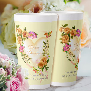 Romantic Gold Rose Love Always Beige Latte Mug