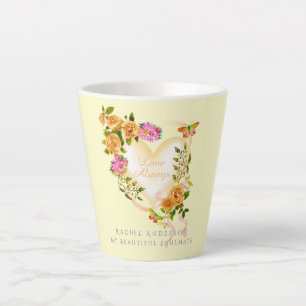 Romantic Gold Rose Love Always Beige Latte Mug