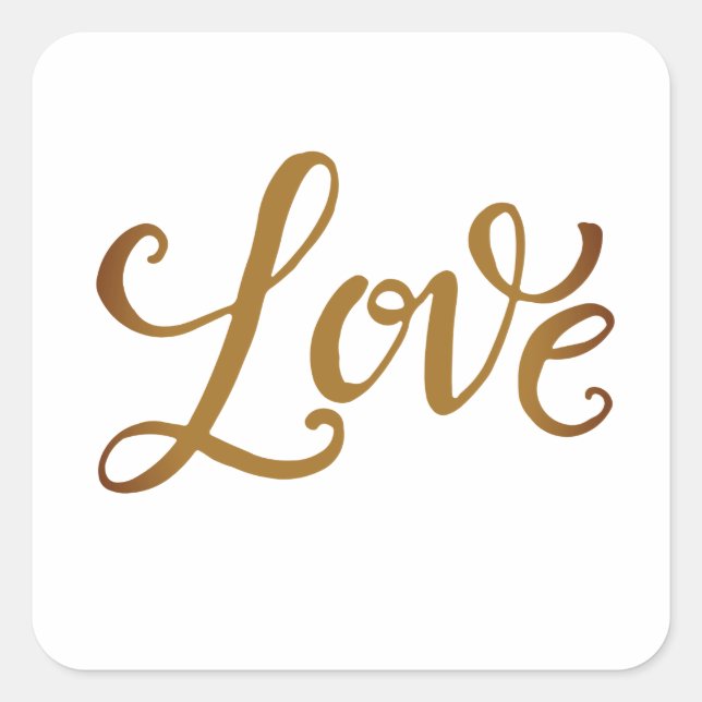 Romantic Gold Scripture - Love Square Sticker (Front)
