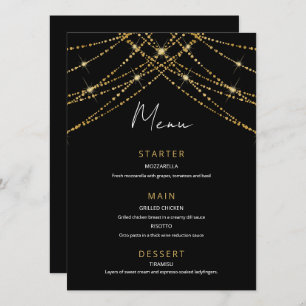 Romantic Gold String Wedding Menu