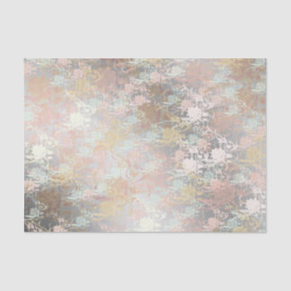Romantic ,gold, Teal,, Watercolor, Chic, Floral Tissue Paper