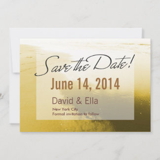 Romantic Golden Beach Save the Date Announcement