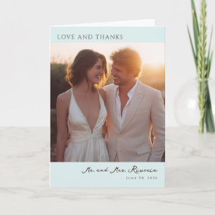 Romantic Golden Elegant Photo Thank You Card