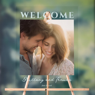 Romantic Golden Minimalist Photo Acrylic Sign