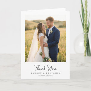 Romantic Golden Photo Thank You Card