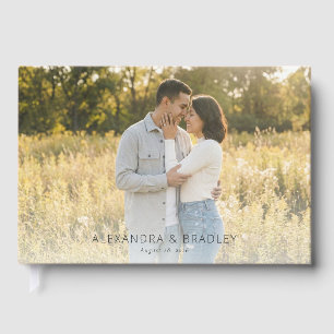 Romantic Golden Realistic Photo Guest Book