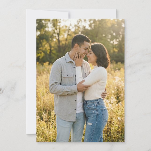 Romantic Golden Realistic Photo Invitation (Front)
