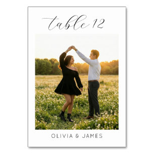 Romantic Golden Sunset Photo Table Number