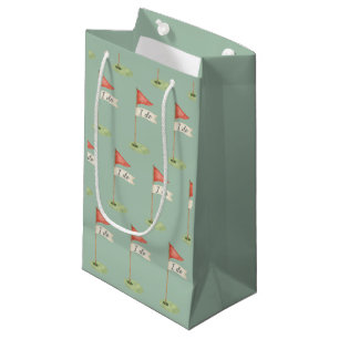 Romantic Golf Flag "I Do" Golf Soft Muted Green Small Gift Bag