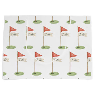 Romantic Golf Flag "I Do" Golf Wedding Favour Large Gift Bag