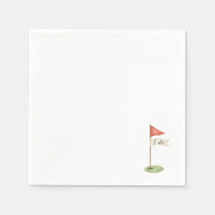 Romantic Golf Flag "I Do" Golf Wedding Favour Napkin