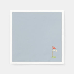 Romantic Golf Flag "I Do" Golf Wedding Misty Blue Napkin