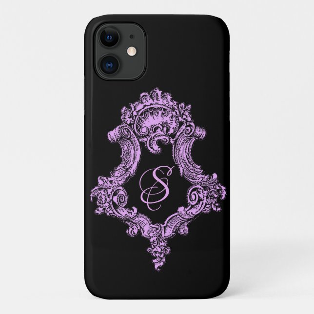 Romantic Goth Pink Monogram Case-Mate iPhone Case (Back)