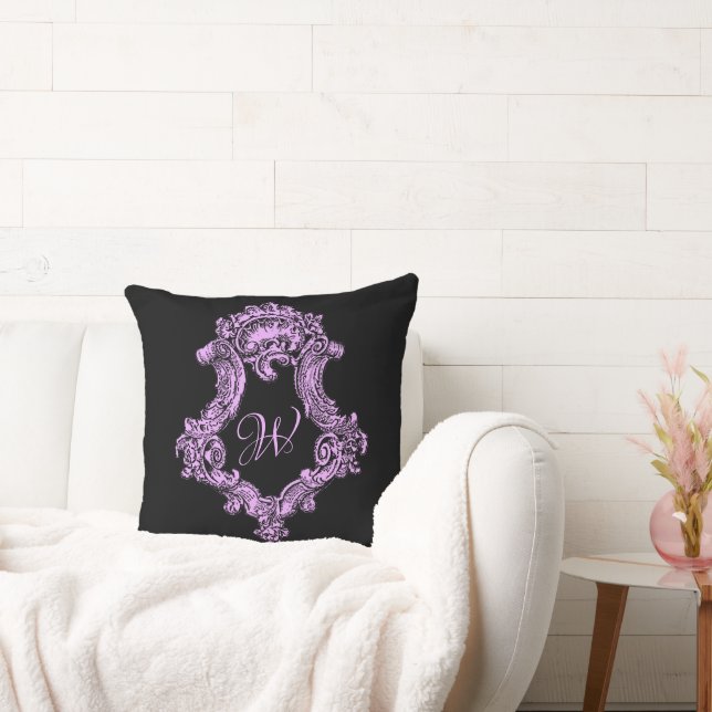 Romantic Goth Pink Monogram Cushion (Couch)