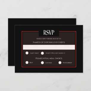 Romantic Gothic Black & Red Wedding Response Card