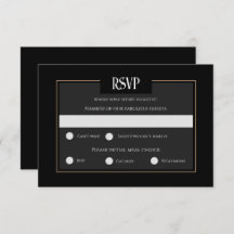 Romantic Gothic black wedding Response Card