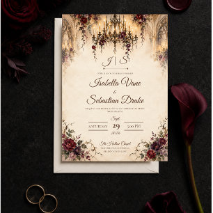 Romantic Gothic Chandelier Wedding Invitation