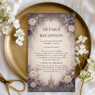 Romantic Gothic Floral Enclosure Card