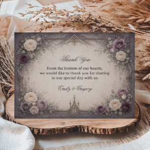 Romantic Gothic Floral Thank You Card