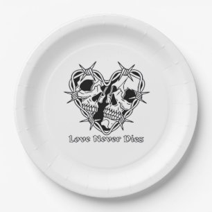 Romantic Gothic For Couples Paper Plate