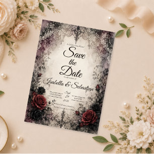 Romantic Gothic Lace Wedding Save The Date