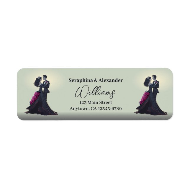Romantic Gothic Lovers Elegant Wedding  (Front)
