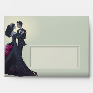Romantic Gothic Lovers Elegant Wedding Invitation Envelope