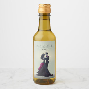 Romantic Gothic Lovers Elegant Wedding Wine Label