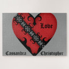 Romantic gothic mediaeval red heart personalised