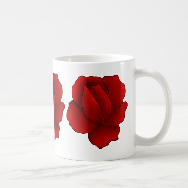 Romantic gothic red rose coffee mug (Right)