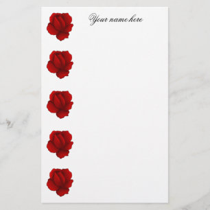 Romantic gothic red rose stationery